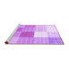 Sideview of Machine Washable Checkered Purple Modern Area Rugs, wshcon1807pur