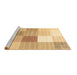 Sideview of Machine Washable Checkered Brown Modern Rug, wshcon1807brn