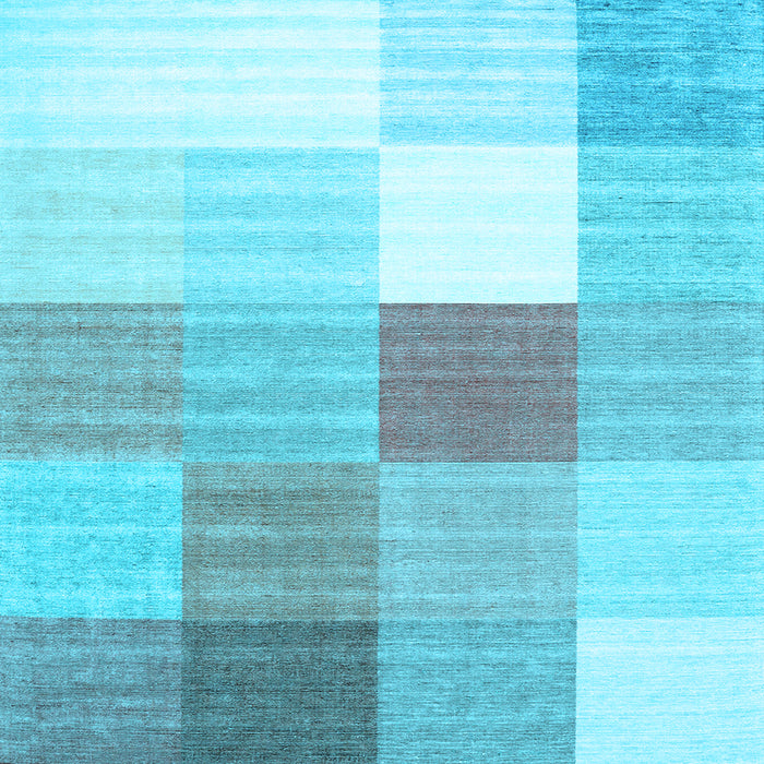 Square Machine Washable Checkered Light Blue Modern Rug, wshcon1807lblu