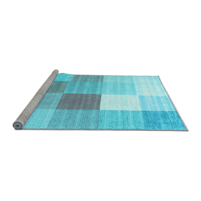 Sideview of Machine Washable Checkered Light Blue Modern Rug, wshcon1807lblu