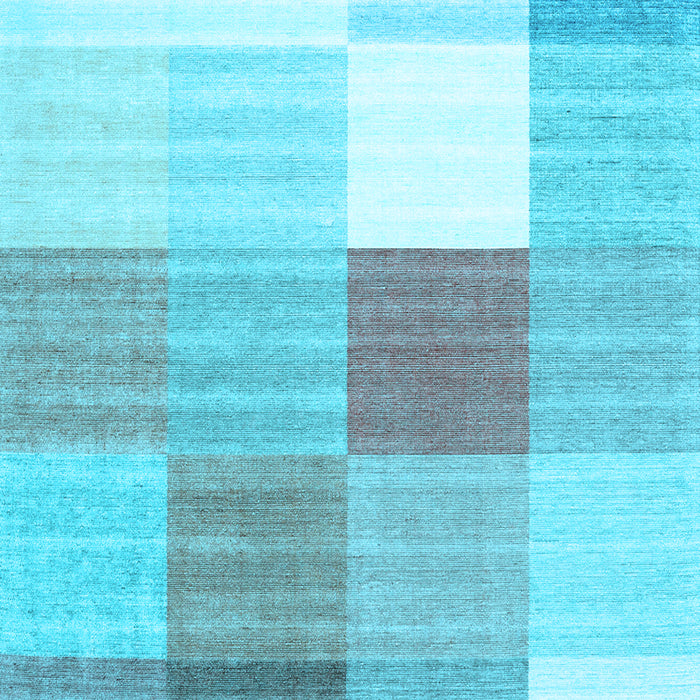 Machine Washable Checkered Light Blue Modern Rug, wshcon1807lblu