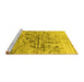 Sideview of Machine Washable Abstract Yellow Contemporary Rug, wshcon1808yw