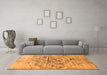 Machine Washable Abstract Orange Contemporary Area Rugs in a Living Room, wshcon1808org