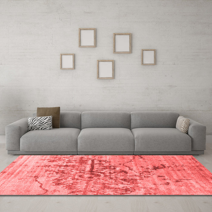 Contemporary Red Washable Rugs