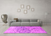 Machine Washable Abstract Pink Contemporary Rug in a Living Room, wshcon1808pnk