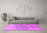 Machine Washable Abstract Pink Contemporary Rug, wshcon1808pnk