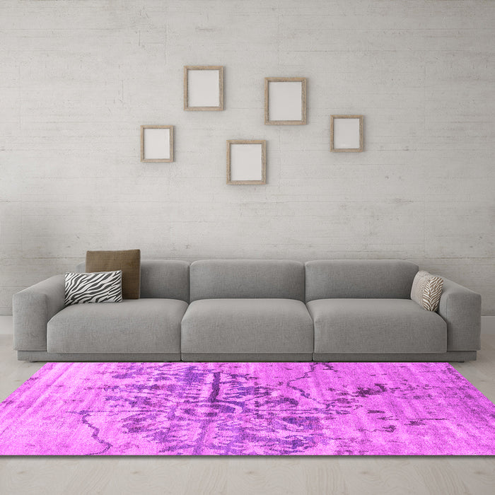 Machine Washable Abstract Pink Contemporary Rug in a Living Room, wshcon1808pnk