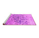 Sideview of Machine Washable Abstract Pink Contemporary Rug, wshcon1808pnk