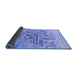 Sideview of Abstract Blue Contemporary Rug, con1808blu