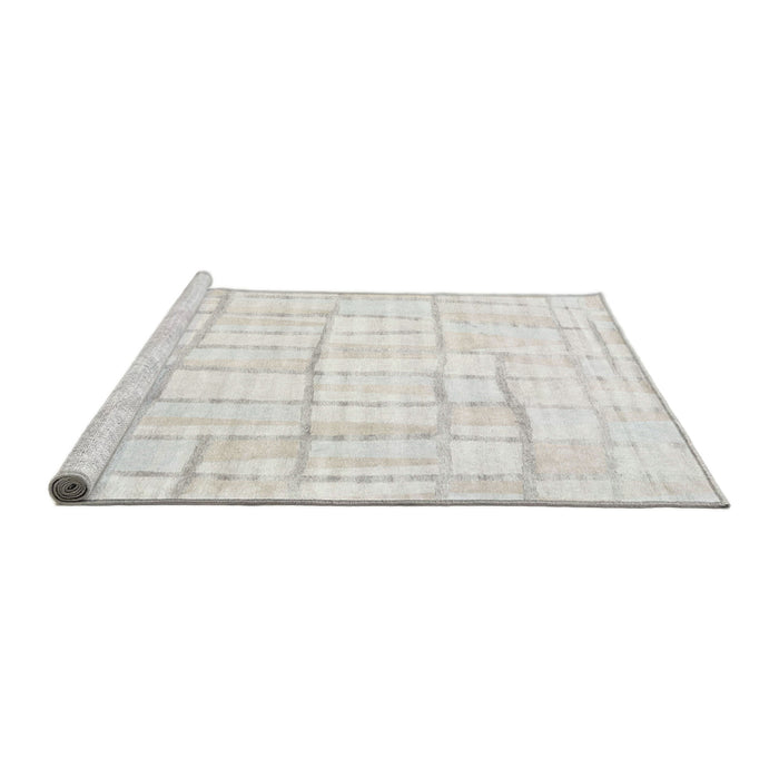 Serging Thickness of Machine Washable Contemporary Platinum Gray Rug, wshcon1809