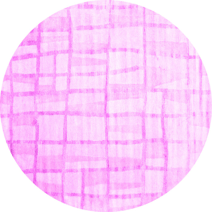Round Machine Washable Abstract Pink Contemporary Rug, wshcon1809pnk