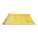 Sideview of Machine Washable Abstract Yellow Contemporary Rug, wshcon1809yw