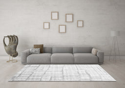 Machine Washable Abstract Gray Contemporary Rug in a Living Room,, wshcon1809gry