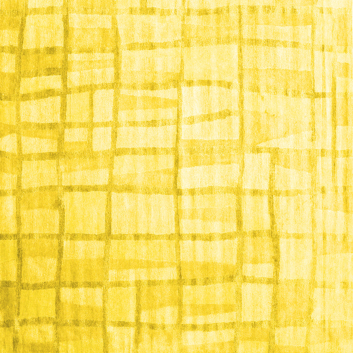 Square Abstract Yellow Contemporary Rug, con1809yw