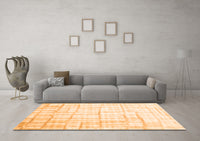 Machine Washable Abstract Orange Contemporary Rug, wshcon1809org