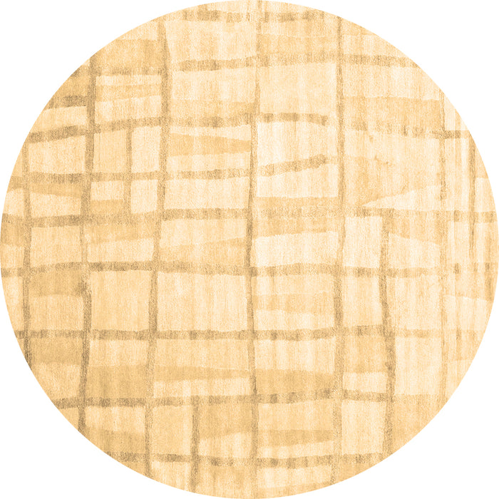 Round Abstract Brown Contemporary Rug, con1809brn