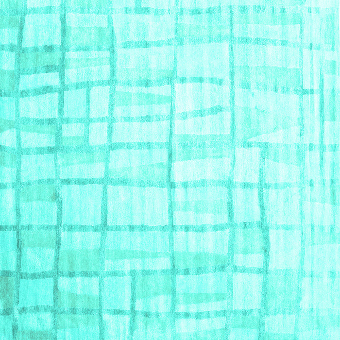Square Abstract Turquoise Contemporary Rug, con1809turq