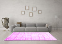 Machine Washable Abstract Pink Contemporary Rug, wshcon1809pnk