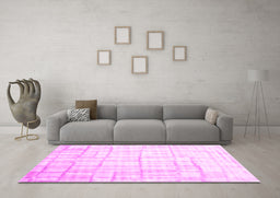 Machine Washable Abstract Pink Contemporary Rug in a Living Room, wshcon1809pnk