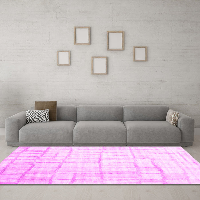 Machine Washable Abstract Pink Contemporary Rug in a Living Room, wshcon1809pnk