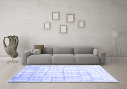 Machine Washable Abstract Blue Contemporary Rug in a Living Room, wshcon1809blu