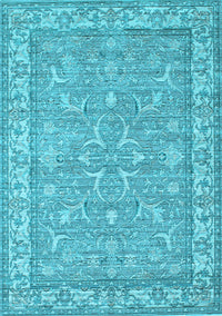 Abstract Light Blue Contemporary Rug, con180lblu