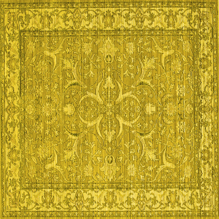 Square Machine Washable Abstract Yellow Contemporary Rug, wshcon180yw