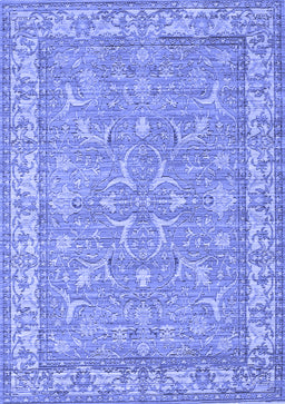 Abstract Blue Contemporary Rug, con180blu