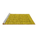 Sideview of Machine Washable Abstract Yellow Contemporary Rug, wshcon180yw