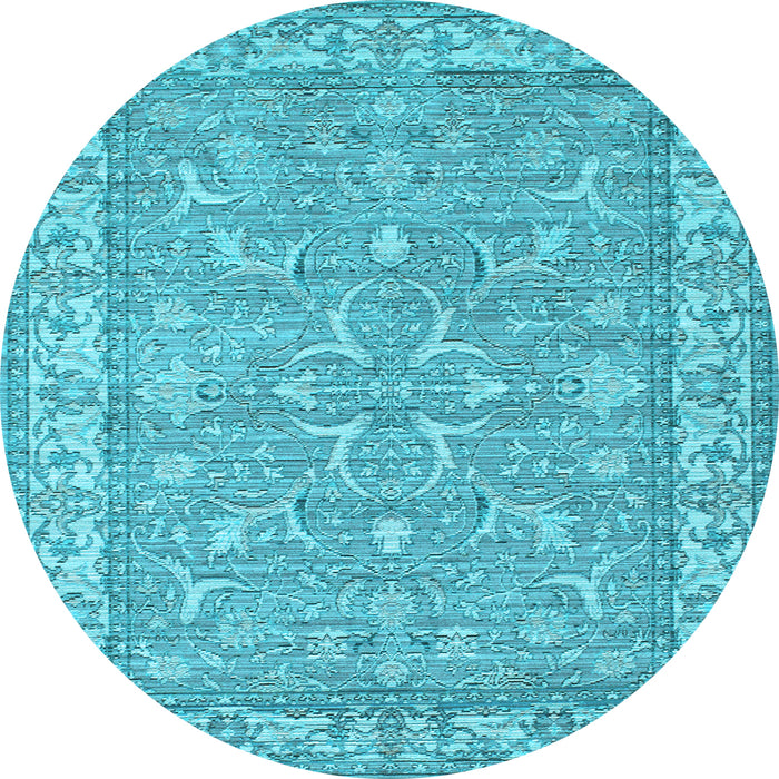 Round Machine Washable Abstract Light Blue Contemporary Rug, wshcon180lblu