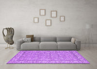 Machine Washable Abstract Purple Contemporary Rug, wshcon180pur