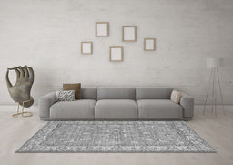 Machine Washable Abstract Gray Contemporary Rug in a Living Room,, wshcon180gry