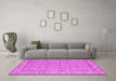 Machine Washable Abstract Pink Contemporary Rug in a Living Room, wshcon180pnk