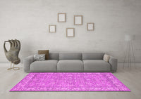 Machine Washable Abstract Pink Contemporary Rug, wshcon180pnk