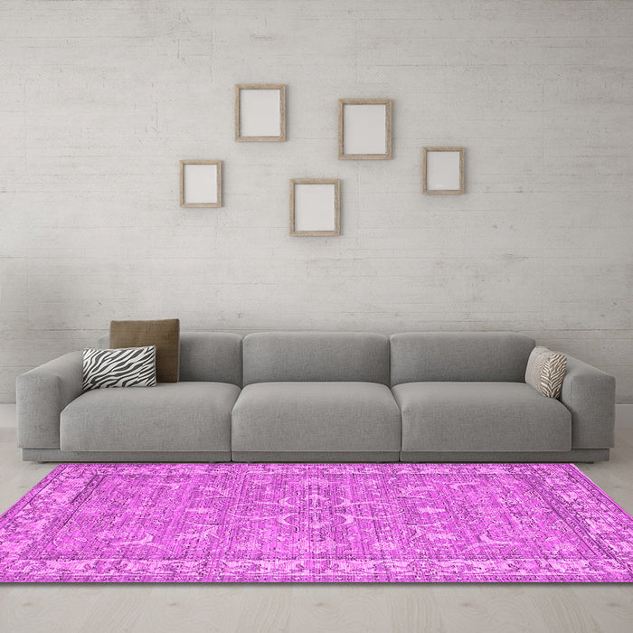 Machine Washable Abstract Pink Contemporary Rug in a Living Room, wshcon180pnk
