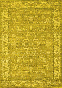 Abstract Yellow Contemporary Rug, con180yw