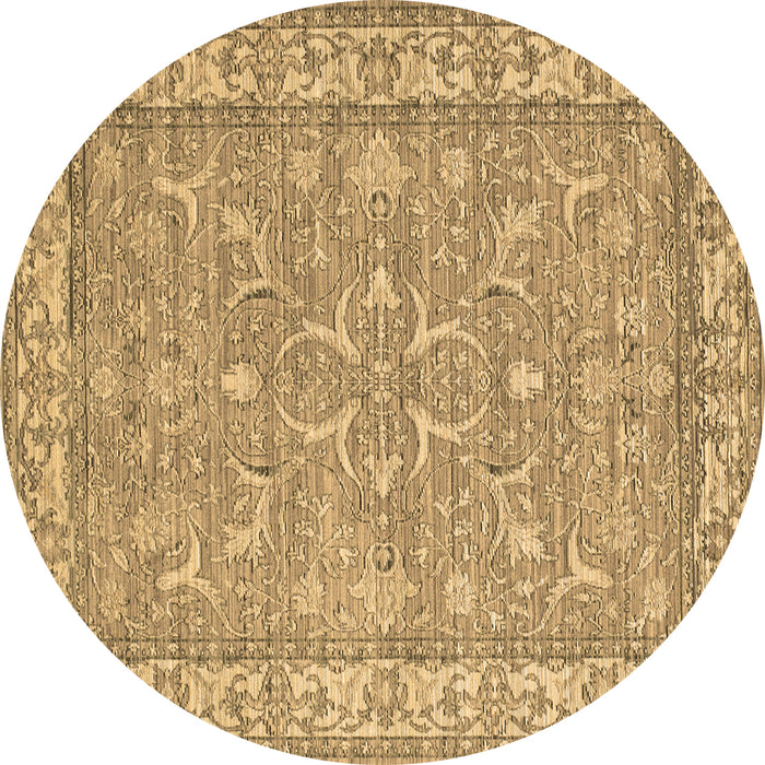 Round Machine Washable Abstract Brown Contemporary Rug, wshcon180brn