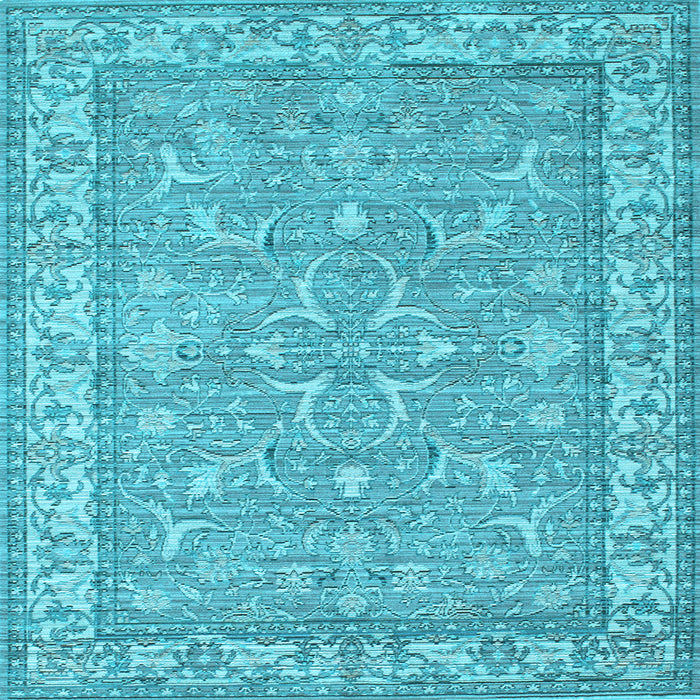 Square Abstract Light Blue Contemporary Rug, con180lblu