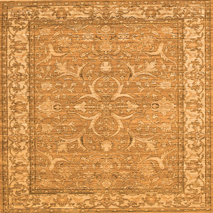 Round Machine Washable Abstract Orange Contemporary Area Rugs, wshcon180org