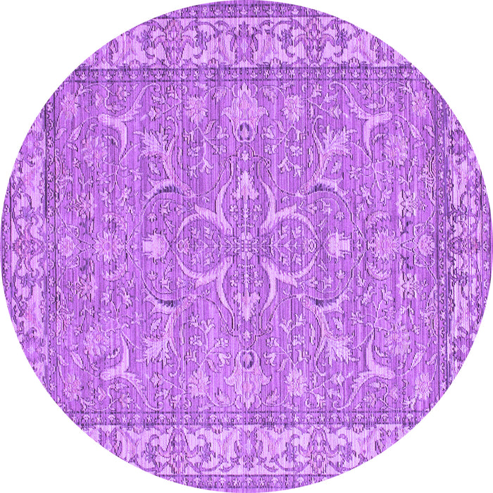 Round Machine Washable Abstract Purple Contemporary Area Rugs, wshcon180pur