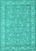 Machine Washable Abstract Turquoise Contemporary Area Rugs, wshcon180turq