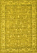 Machine Washable Abstract Yellow Contemporary Rug, wshcon180yw