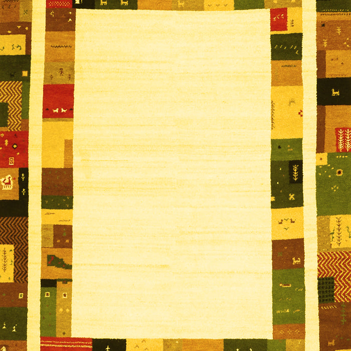 Machine Washable Abstract Yellow Contemporary Rug, wshcon1810yw