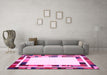 Machine Washable Abstract Pink Contemporary Rug in a Living Room, wshcon1810pnk