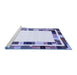 Sideview of Machine Washable Abstract Blue Contemporary Rug, wshcon1810blu