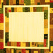 Square Abstract Yellow Contemporary Rug, con1810yw