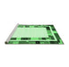 Sideview of Machine Washable Abstract Emerald Green Contemporary Area Rugs, wshcon1810emgrn