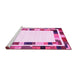 Sideview of Machine Washable Abstract Pink Contemporary Rug, wshcon1810pnk