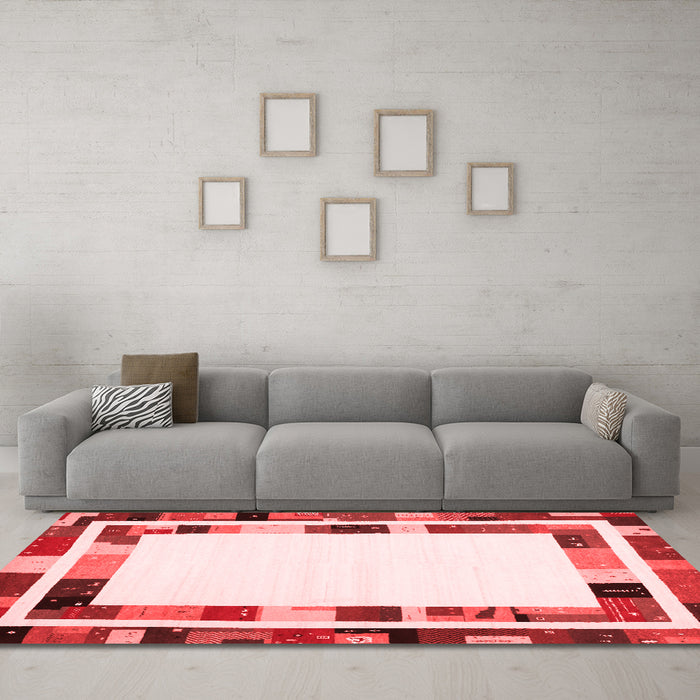 Contemporary Red Washable Rugs