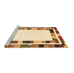Sideview of Machine Washable Abstract Brown Contemporary Rug, wshcon1810brn